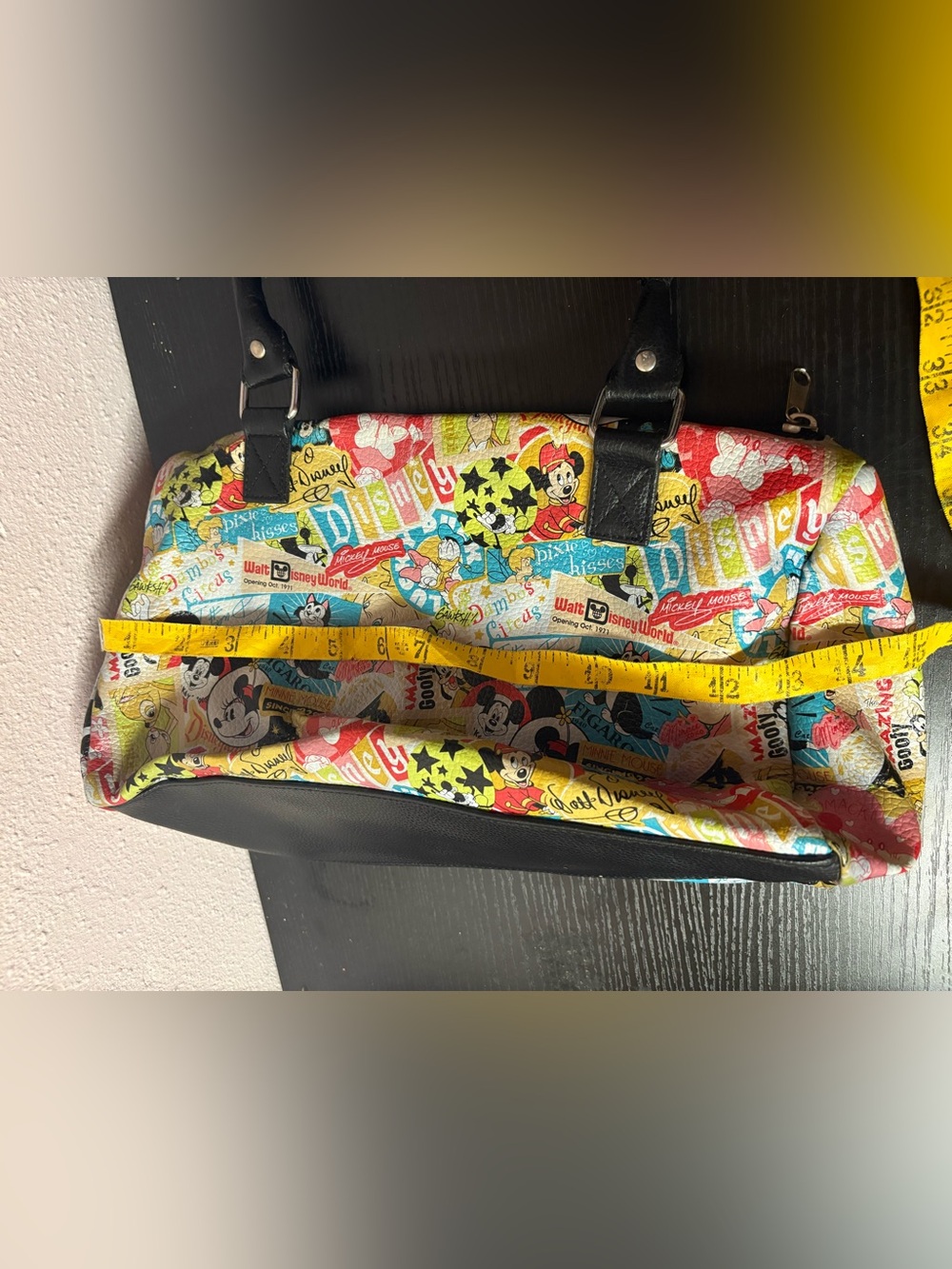 Disney Parks Character Collage Satchel Handbag Faux Leather Purse - Picture 10 of 12